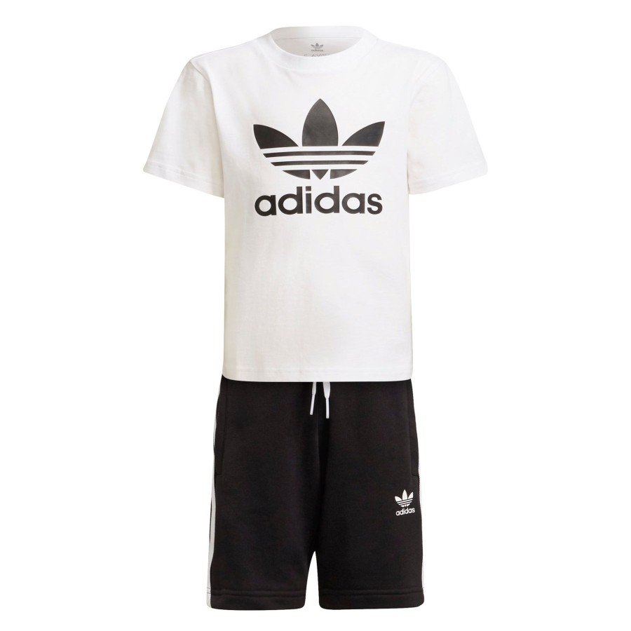 Barneklaer Adidas Adidas Shorts Og T-Skjorte Sett - Hvit/Svart