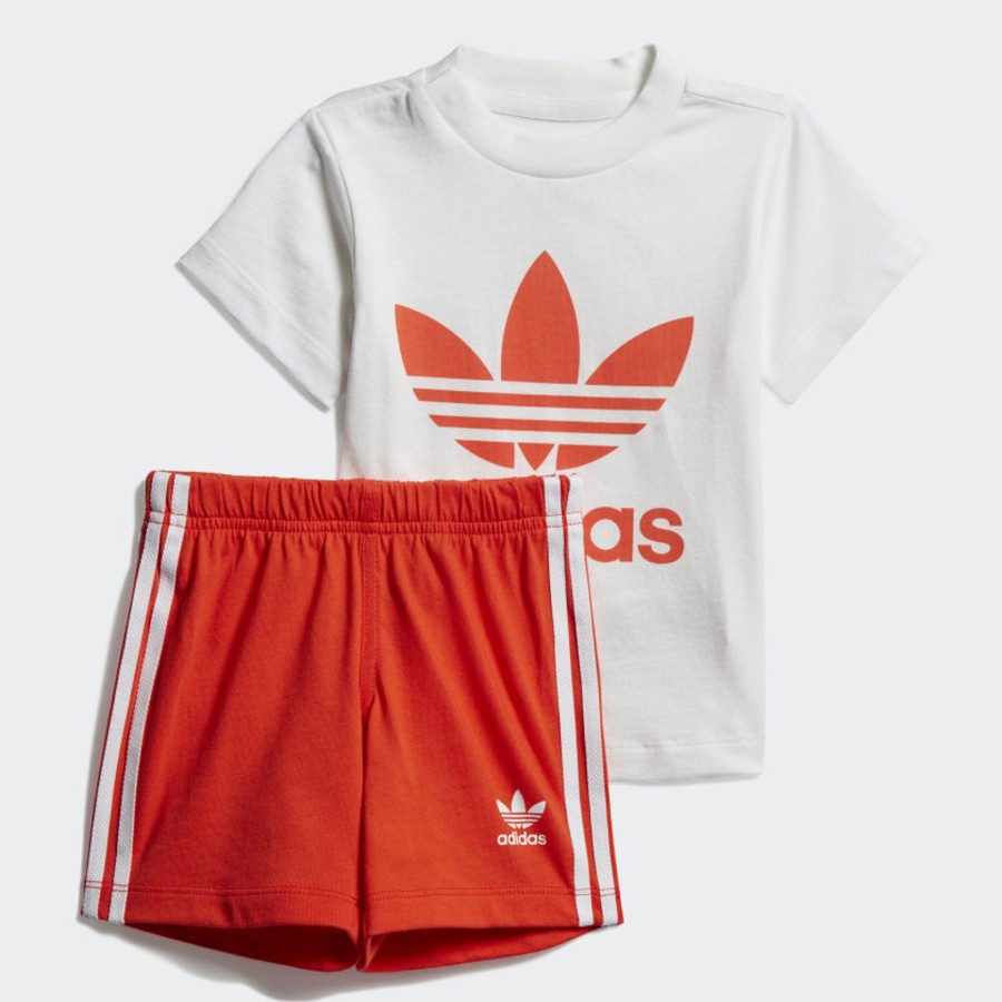 Barneklaer Adidas Adidas Originals Shorts/Tee Set - Orange - T-Skjorte