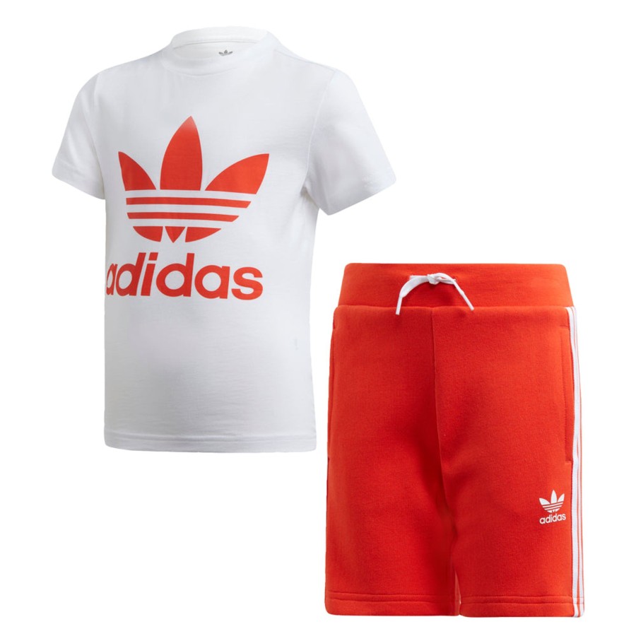 Barneklaer Adidas Adidas Originals Shorts/Tee Set - Orange - T-Skjorte