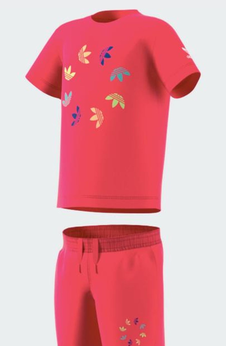 Barneklaer Lillefot Adidas Short/Tee Sett - Rosa