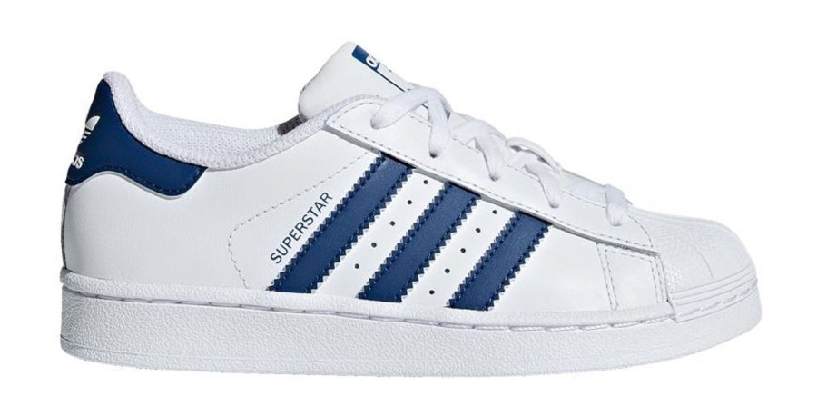 Barnesko Adidas Adidas Originals - Superstar C - Hvit/Bla Striper -Joggesko