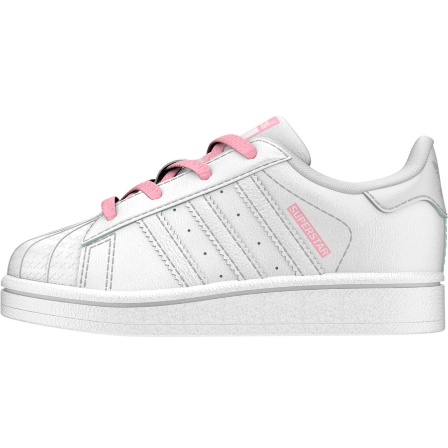 Barnesko Adidas Adidas Originals - Superstar I - Hvit M/Rosa Striper