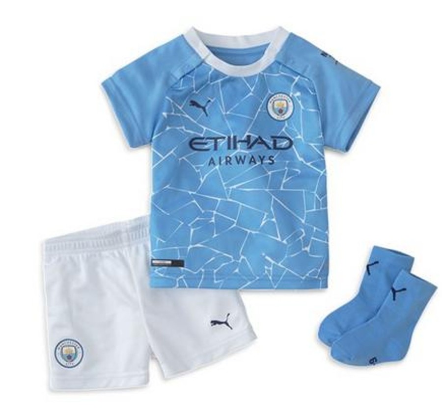 Barneklaer Puma Puma - Manchester City Fotballdrakt Til Barn Med Shorts Og Stromper